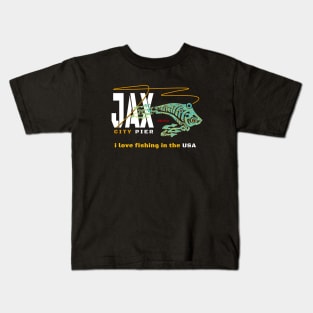 JAX City Pier, Jacksonville Beach Pier Kids T-Shirt